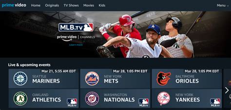 amazon prime baseball mlb games on live tv